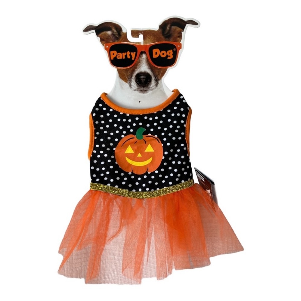 Halloween Pet Costume Polka Dot Jack-o-Lantern Pumpkin
Dog Dress Party Dog NWT